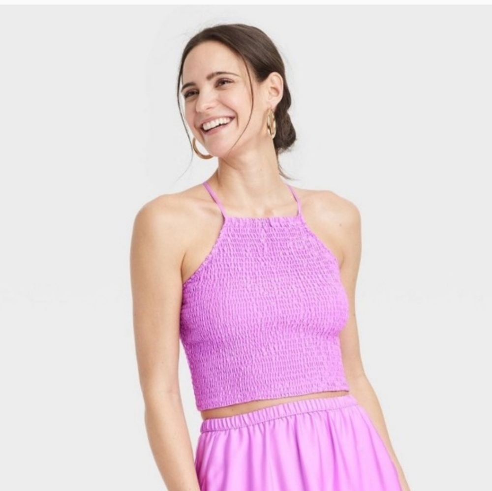 A New Day Women's Pink Crop Top Size XL